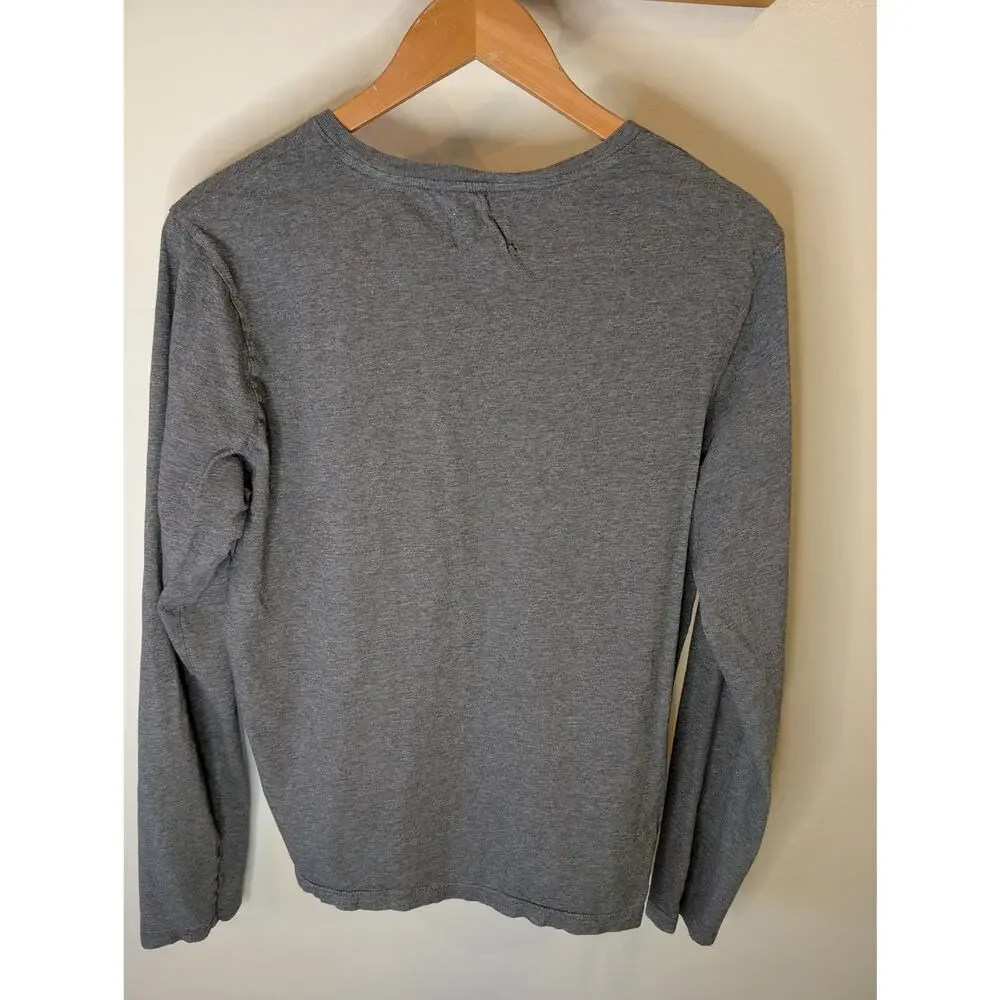 Pact Organic Cotton Heather Gray Long Sleeve Crew Neck Top Sustainable M - Picture 9 of 9